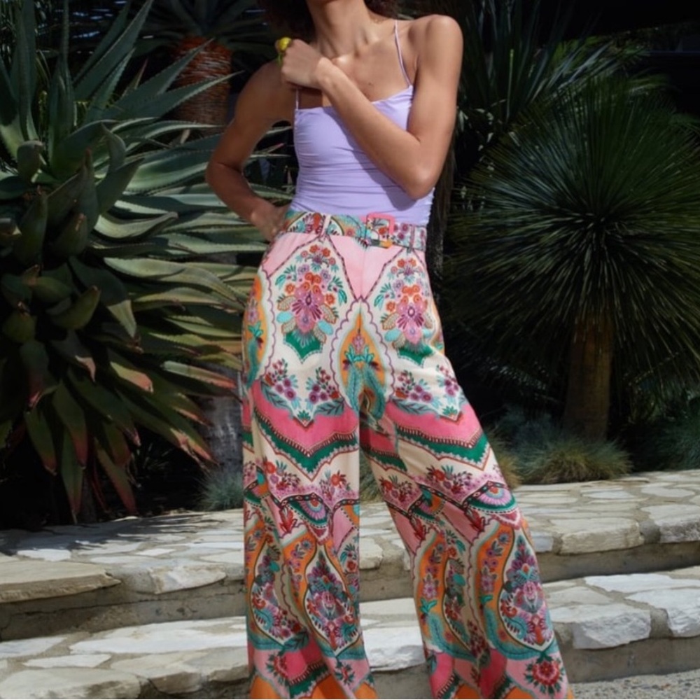 ZARA PALAZZO PRINTED PANTS - multicolor/ floral